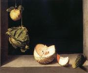 Juan Sanchez-Cotan Still life with quince,cabbage,Melon and Cucumber painting